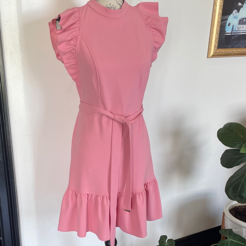 Tommy Hilfiger Blush Ruffle Midi Dress